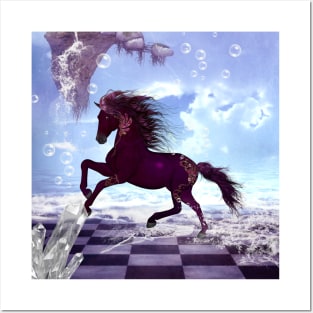 Wonderful fantasy horse on the beach Posters and Art